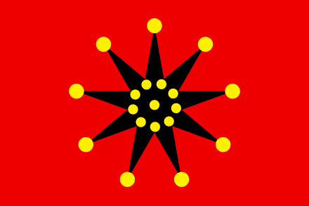Flag of the uprising in Wuhan. Image shows the 19-star flag, but at this time they used the 18-star flag