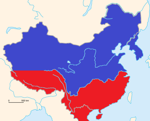 Chinese Mainland divided by Korea and Vietnam.png