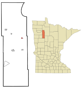 Clearwater County Minnesota Incorporated and Unincorporated areas Leonard Highlighted.svg