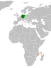 Ubicación de Alemania y las Comoras