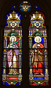 Vitraux représentant Sainte Sophie et Saint-Pierre