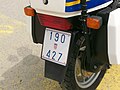 Motorcycle police plate