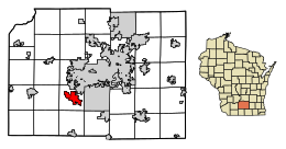 Location of Verona in Dane County, Wisconsin.