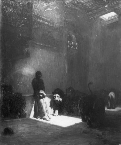 File:Daniel in the Lions’ Den, by Henry Ossawa Tanner, 1896.webp