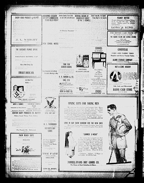 File:Denton Daily Record-Chronicle (Denton, Tex.), Vol. 21, No. 222, Ed. 1 Friday, April 29, 1921 - DPLA - e4b5fa8b0c922908c92dd37539358a4d (page 6).jpg