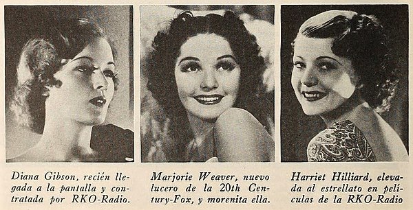 Diana Gibson, Weaver, and Harriet Hilliard (1937)