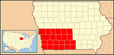 Diecéze Des Moines na mapě