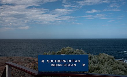 The border between the Indian and Southern Oceans