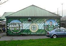 Mural on the side of the DC social club, beside Donegal Celtic Park Donegal Celtic.JPG