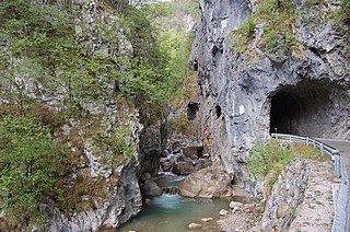 Tržič Bistrica river in Slovenia