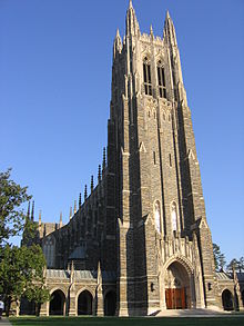 Complete photo of Duke Chapel on a sunny day