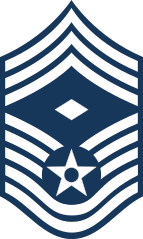 Insignia of a chief master sergeant serving as an E-9 pay grade first sergeant