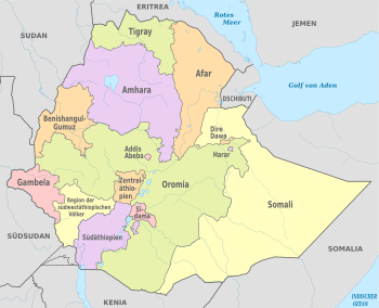 Ethiopia, administrative divisions - de - colored.svg