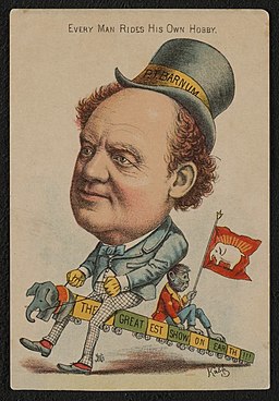 Every Man Rides His Own Hobby, trade card, Kash, P. T. Barnum