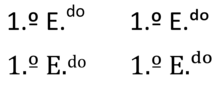 Comparison between ordinal indicator and superscript markup (left) and superscript characters (U+1D48 and U+1D52) (right), in the Portuguese abbreviation 1.o E.
(1st floor left), in a monotone font and in a variable stroke width font. False & true superscripts.png