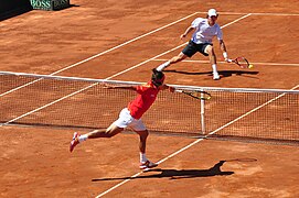 Feliciano López and Mischa Zverev in the 2009 Davis Cup semifinals 01.jpg