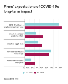 Expectations of the pandemic's long-term impact in EU firms. Firms' expectations of COVID-19's long-term impact.png