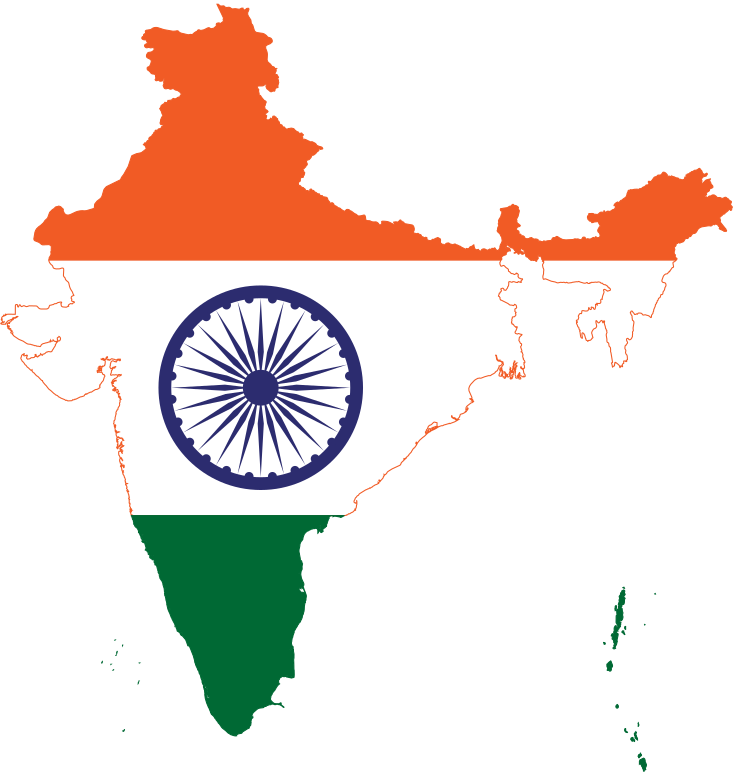 India Map With Flag For Coloring 9