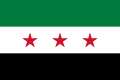 Variante de la bandera de Siria usada por la oposición siria en el exilio. (2011-2012)