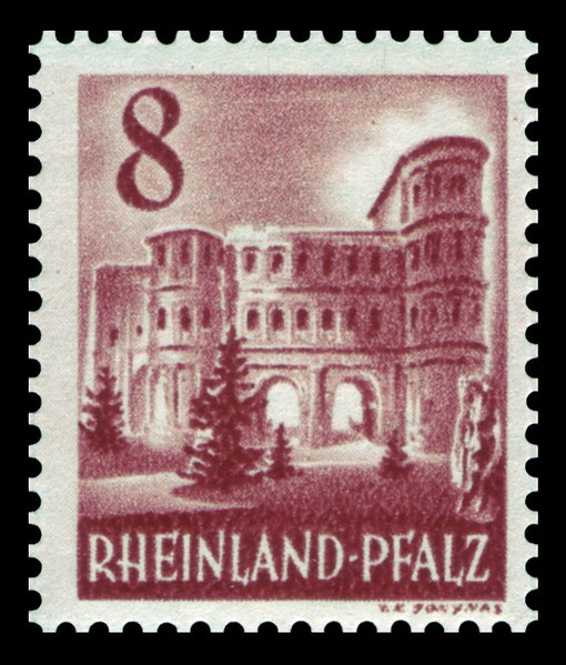 File:Fr. Zone Rheinland-Pfalz 1948 36 Porta Nigra, Trier.jpg