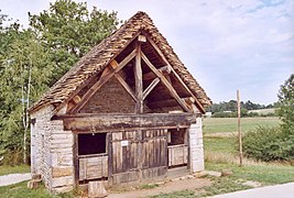 Soue à cochons double au musée des Maisons comtoises.