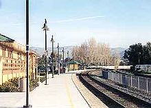 View of Fremont-Centerville (Amtrak station) from Platform #1 Fremont Amtrak station.jpg