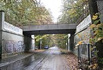 Eisenbahnbrücke aus Richtung Invalidensiedlung gesehen.