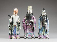 Fu, Lu och Shou xing från kinesisk mytologi, 1900-tal - Museo Hallwylska - 100914.tif