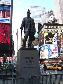 Statue von George M. Cohan am New Yorker Times Square