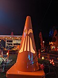 Thumbnail for File:Ghostly traffic cone, Radiatior Springs 2, California Adventure, Disneyland, Anaheim, Orange County, California, USA.jpg