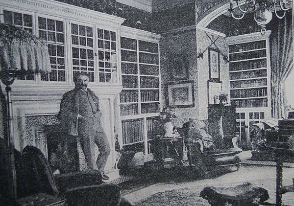 Gilbert in his library in 1891