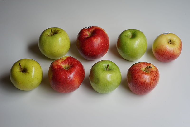 File:Golden Delicious, SweeTango, Granny Smith, and Gala apples 5.JPG