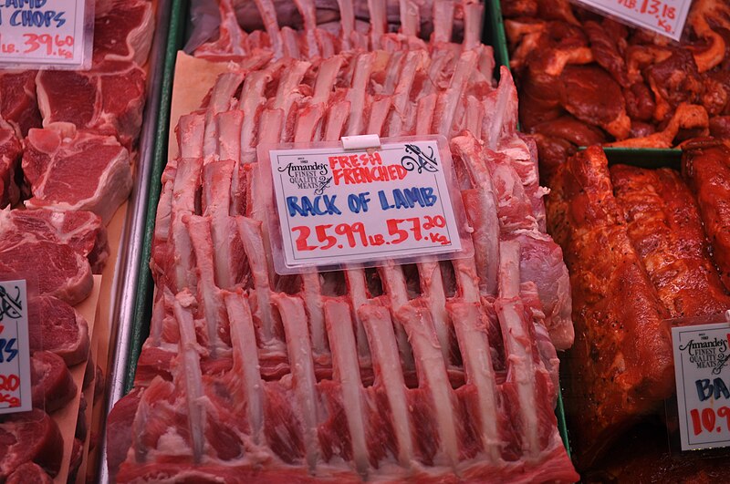 File:Granville Island Market - rack of lamb.jpg