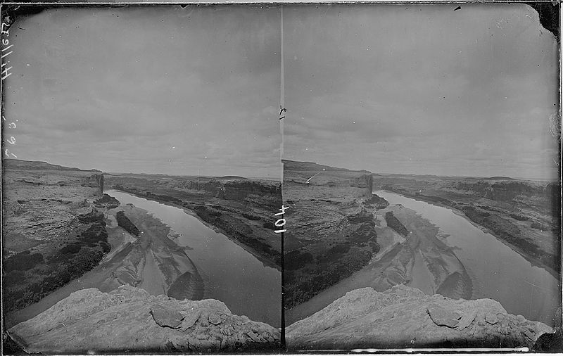 File:Green River. Stillwater Canyon. Beaman photo, 1871. Old nos. 378, 319, 768 - NARA - 517953.jpg