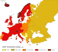 Nepravý kartogram - HDP v Evropě