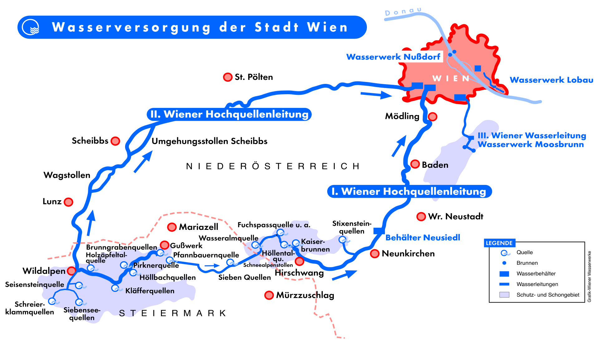 Lageplan der Wiener Hochquellenleitungen