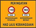 National speed limit reminder