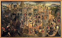 漢斯·梅姆林的《基督受難日（英语：Scenes from the Passion of Christ）》，55 × 90cm，約繪於1470－1471年，1814年始藏[9]