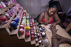 Beauty and nail polish salon. Havana (La Habana), CubaHavana (La Habana), Cuba