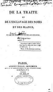 Henri Grégoire, De la traite et de l’esclavage des Noirs et des Blancs, 1815    