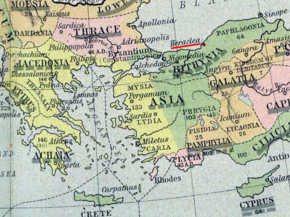 Hartă indicând Heraclea Pontica în timpul expansiunii romane din 264 î.Hr.