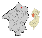 Hunterdon County New Jersey Incorporated and Unincorporated areas Califon Highlighted.svg