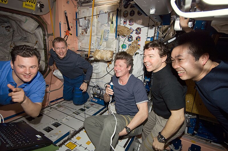 File:ISS-20 crew members view a monitor in the Unity node.jpg