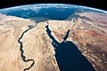 Image 17"The Nile and the Sinai, to Israel and beyond. One sweeping glance of human history." Caption by astronaut Chris Hadfield on board the International Space Station.