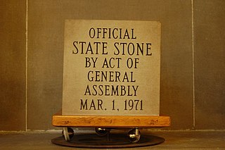 <i>Indiana state stone</i> (sculpture) Public sculpture at the Indiana Statehouse in downtown Indianapolis