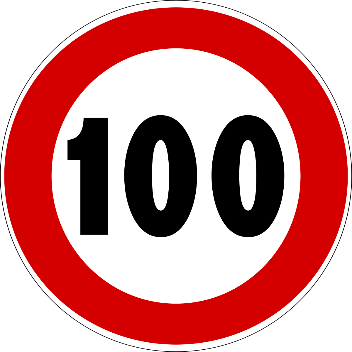 File:Italian traffic signs - limite di velocità 100.svg