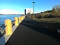 The JFK Presidential Library and Museum as seen from the Boston Harborwalk on the Columbia Point segment