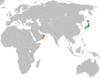 Location map for Japan and Oman.