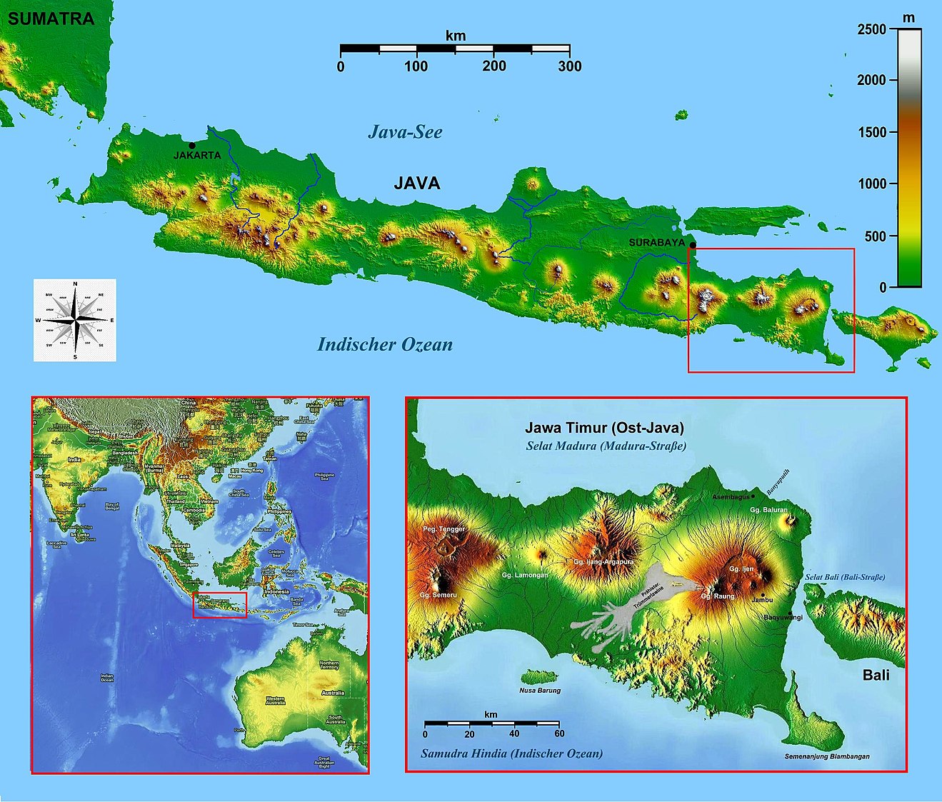 Merapi Vulkan Karte  Vulkane  Merapi Schleudert Asche 