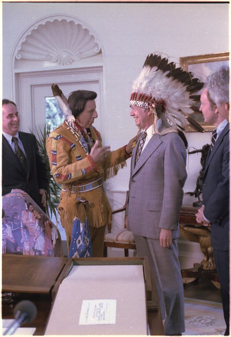 Le 21 avril 1978 à la Maison-Blanche, avec le président Jimmy Carter